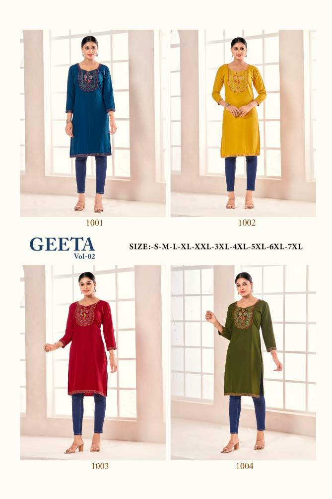 GeetaV 2 Designer Plus Size Kurtis Catalog